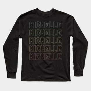 Michelle Name Pattern Long Sleeve T-Shirt